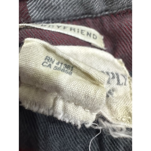 Denim Supply Ralph Lauren RL Boyfriend Plaid Flannel Shirt Red Gray  Women's S - Picture 6 of 7
